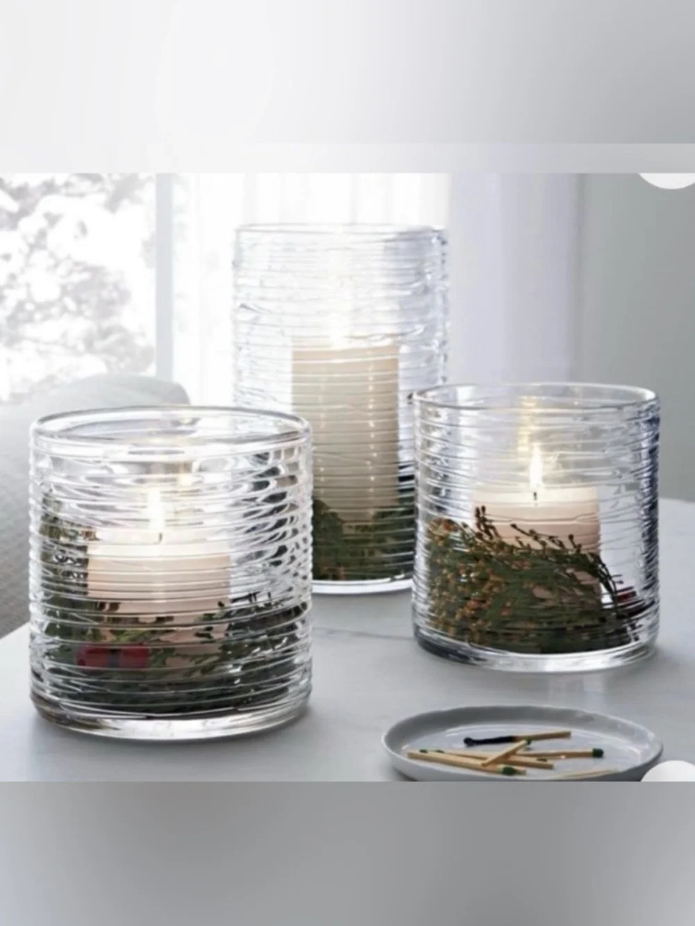Crate & Barrel Spin Glass Candle Holders